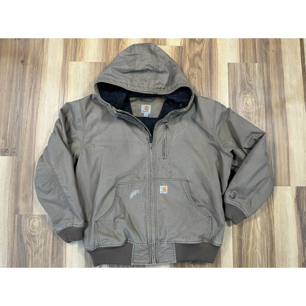Carhartt Jacket Men's Sz XL Quick Duck Jefferson Active Tan Workwear 101493‎